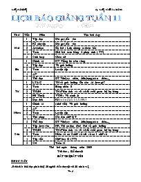 Giáo án Lớp 3 - Tuần 11 - Năm học 2009-2010 (