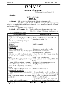 Giáo án Lớp 3 - Tuần 25 - Năm học 2009-2010 (Chuẩn kiến thức chia 2 cột)