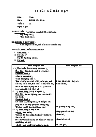 Giáo án Toán lớp 2 - Bài: Bảng chia 4