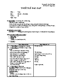 Giáo án Toán lớp 2 - Tuần 16 - Bài: Ngày - Tháng