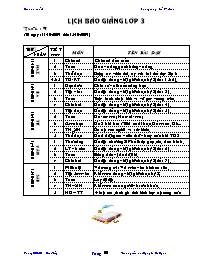 Giáo án Lớp 3 Tuần 9 - Trường tiểu học Nguyễn Bá Ngọc