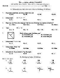 Đề kiểm tra toán – bài số 2 ( thời gian 60 phút )