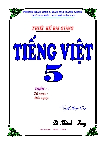 Giáo án Tiếng Việt 5 tuần 14 - Trường tiểu họ