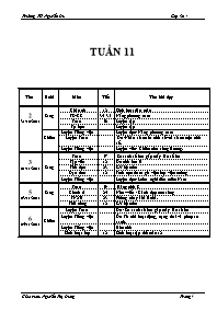 Giáo án Lớp 3 Tuần 11 - Trường TH Nguyễn Du