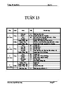 Giáo án Lớp 3 Tuần 13 - Trường TH Nguyễn Du