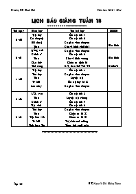 Giáo án Lớp 3 Tuần 18 - Trường TH Hoài Hải