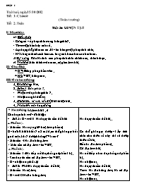 Giáo án lớp 3 Tuần 8 năm học 2012