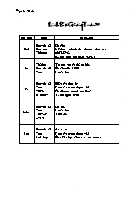 Giáo án môn học Lớp 1- Tuần 10