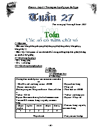 Giáo án Lớp 3 Tuần 27 - Trường TH Nguyễn Bá N