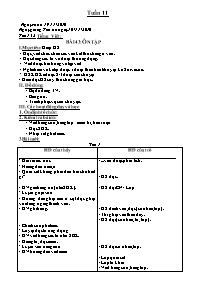 Giáo án môn học Tuần 11 Lớp 1